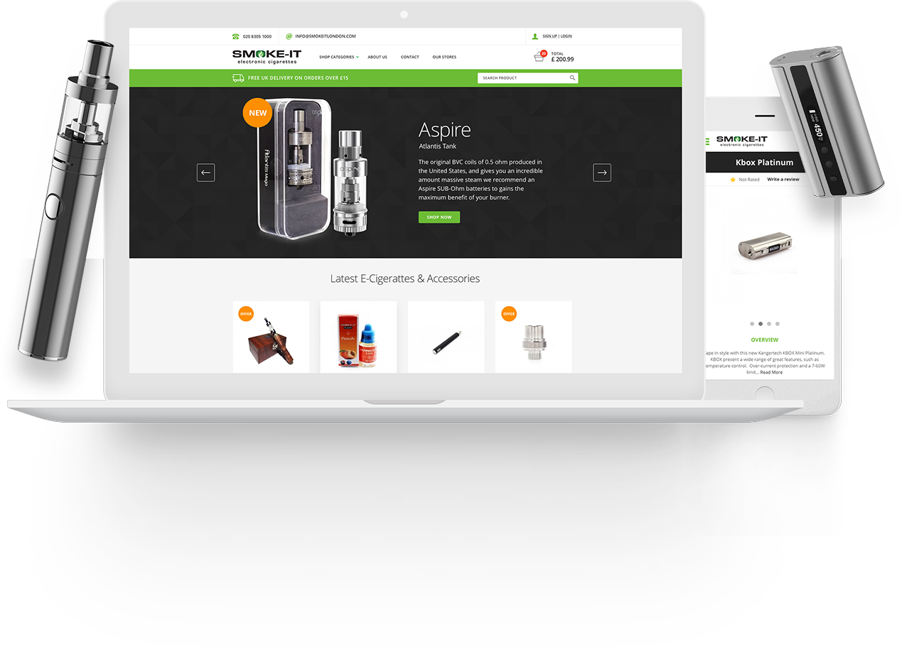 SMOKE-IT Ecommerce website screenshot